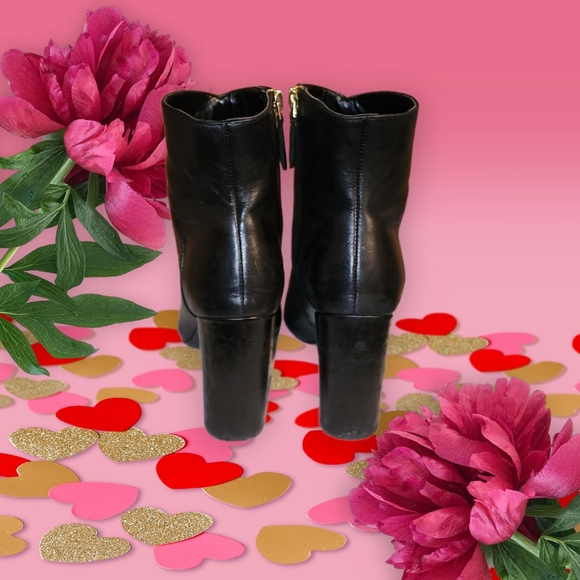 Women Vintage Leather Black Ankle Boots By Nine West Size 8M/Women Designer Boot - Picture 5 of 14